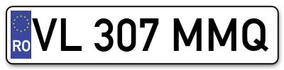 Placuta inmatriculare numar auto  VL-307-MMQ, VL 307 MMQ, VL307MMQ
