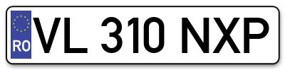 Placuta inmatriculare numar auto  VL-310-NXP, VL 310 NXP, VL310NXP