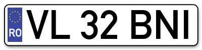 Placuta inmatriculare numar auto  VL-32-BNI, VL 32 BNI, VL32BNI