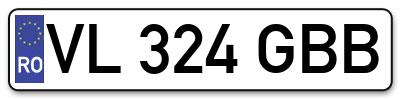 Placuta inmatriculare numar auto  VL-324-GBB, VL 324 GBB, VL324GBB