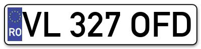Placuta inmatriculare numar auto  VL-327-OFD, VL 327 OFD, VL327OFD