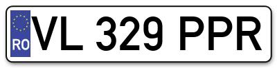 Placuta inmatriculare numar auto  VL-329-PPR, VL 329 PPR, VL329PPR