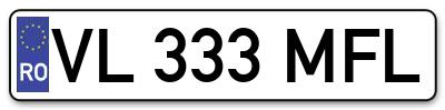 Placuta inmatriculare numar auto  VL-333-MFL, VL 333 MFL, VL333MFL