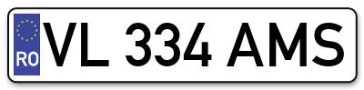 Placuta inmatriculare numar auto  VL-334-AMS, VL 334 AMS, VL334AMS
