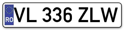 Placuta inmatriculare numar auto  VL-336-ZLW, VL 336 ZLW, VL336ZLW