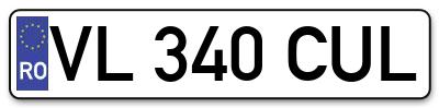 Placuta inmatriculare numar auto  VL-340-CUL, VL 340 CUL, VL340CUL