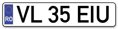 Placuta inmatriculare numar auto  VL-35-EIU, VL 35 EIU, VL35EIU