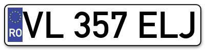Placuta inmatriculare numar auto  VL-357-ELJ, VL 357 ELJ, VL357ELJ