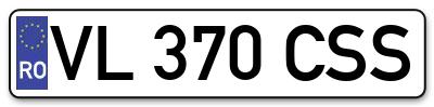 Placuta inmatriculare numar auto  VL-370-CSS, VL 370 CSS, VL370CSS