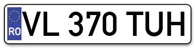 Placuta inmatriculare numar auto  VL-370-TUH, VL 370 TUH, VL370TUH