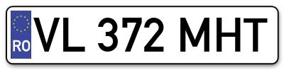 Placuta inmatriculare numar auto  VL-372-MHT, VL 372 MHT, VL372MHT