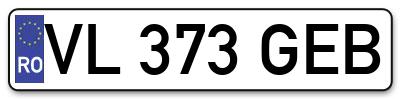 Placuta inmatriculare numar auto  VL-373-GEB, VL 373 GEB, VL373GEB