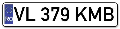 Placuta inmatriculare numar auto  VL-379-KMB, VL 379 KMB, VL379KMB