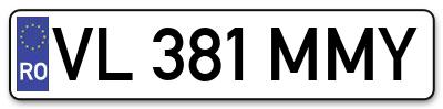 Placuta inmatriculare numar auto  VL-381-MMY, VL 381 MMY, VL381MMY