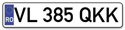 Placuta inmatriculare numar auto  VL-385-QKK, VL 385 QKK, VL385QKK