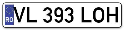 Placuta inmatriculare numar auto  VL-393-LOH, VL 393 LOH, VL393LOH