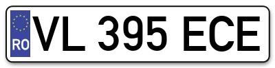 Placuta inmatriculare numar auto  VL-395-ECE, VL 395 ECE, VL395ECE