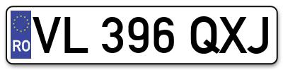 Placuta inmatriculare numar auto  VL-396-QXJ, VL 396 QXJ, VL396QXJ