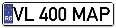 Placuta inmatriculare numar auto  VL-400-MAP, VL 400 MAP, VL400MAP