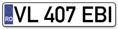 Placuta inmatriculare numar auto  VL-407-EBI, VL 407 EBI, VL407EBI