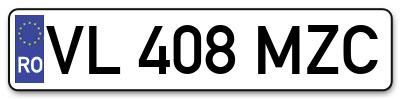 Placuta inmatriculare numar auto  VL-408-MZC, VL 408 MZC, VL408MZC