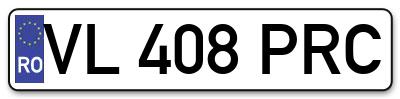 Placuta inmatriculare numar auto  VL-408-PRC, VL 408 PRC, VL408PRC