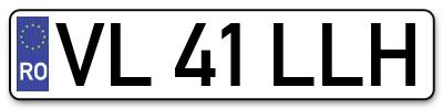 Placuta inmatriculare numar auto  VL-41-LLH, VL 41 LLH, VL41LLH