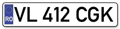 Placuta inmatriculare numar auto  VL-412-CGK, VL 412 CGK, VL412CGK