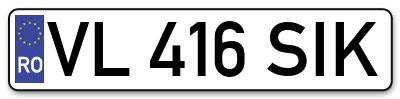 Placuta inmatriculare numar auto  VL-416-SIK, VL 416 SIK, VL416SIK