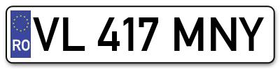 Placuta inmatriculare numar auto  VL-417-MNY, VL 417 MNY, VL417MNY