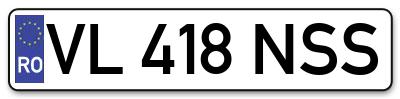 Placuta inmatriculare numar auto  VL-418-NSS, VL 418 NSS, VL418NSS