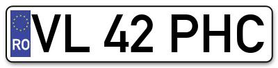Placuta inmatriculare numar auto  VL-42-PHC, VL 42 PHC, VL42PHC
