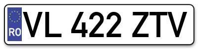 Placuta inmatriculare numar auto  VL-422-ZTV, VL 422 ZTV, VL422ZTV