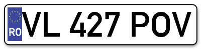Placuta inmatriculare numar auto  VL-427-POV, VL 427 POV, VL427POV