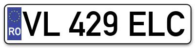 Placuta inmatriculare numar auto  VL-429-ELC, VL 429 ELC, VL429ELC