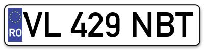 Placuta inmatriculare numar auto  VL-429-NBT, VL 429 NBT, VL429NBT
