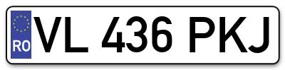 Placuta inmatriculare numar auto  VL-436-PKJ, VL 436 PKJ, VL436PKJ