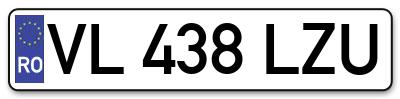 Placuta inmatriculare numar auto  VL-438-LZU, VL 438 LZU, VL438LZU