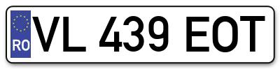 Placuta inmatriculare numar auto  VL-439-EOT, VL 439 EOT, VL439EOT