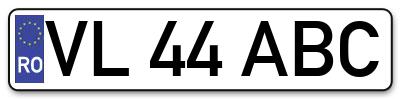 Placuta inmatriculare numar auto  VL-44-ABC, VL 44 ABC, VL44ABC