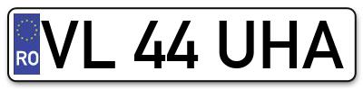 Placuta inmatriculare numar auto  VL-44-UHA, VL 44 UHA, VL44UHA