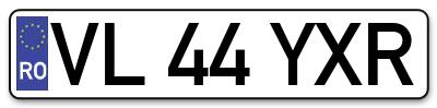 Placuta inmatriculare numar auto  VL-44-YXR, VL 44 YXR, VL44YXR