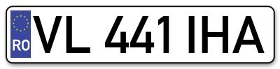 Placuta inmatriculare numar auto  VL-441-IHA, VL 441 IHA, VL441IHA