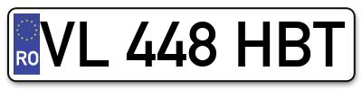 Placuta inmatriculare numar auto  VL-448-HBT, VL 448 HBT, VL448HBT