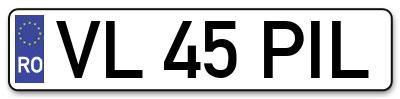 Placuta inmatriculare numar auto  VL-45-PIL, VL 45 PIL, VL45PIL