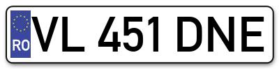 Placuta inmatriculare numar auto  VL-451-DNE, VL 451 DNE, VL451DNE