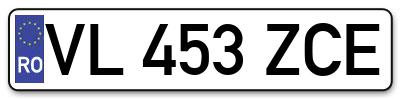 Placuta inmatriculare numar auto  VL-453-ZCE, VL 453 ZCE, VL453ZCE