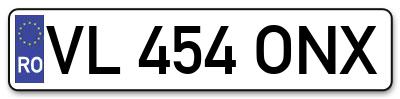 Placuta inmatriculare numar auto  VL-454-ONX, VL 454 ONX, VL454ONX