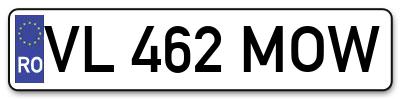 Placuta inmatriculare numar auto  VL-462-MOW, VL 462 MOW, VL462MOW