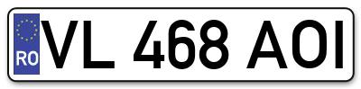 Placuta inmatriculare numar auto  VL-468-AOI, VL 468 AOI, VL468AOI